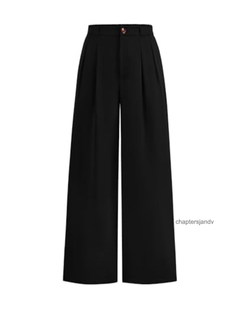 Wide Leg High Waisted Dressy Trousers Button Pleated Palazzo Pants